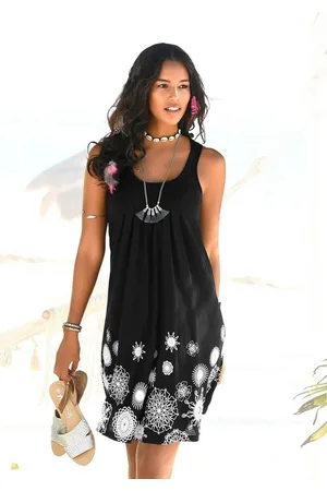 beachtime Strandkleid mit grafischem Druck, leichtes Sommerkleid aus Jersey
