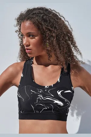 Lascana Funktionsshirt Black Marble Sporttop mit Racerback und Mesh