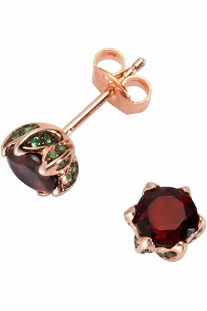 Firetti Paar Ohrstecker Schmuck Geschenk Silber 925 Ohrschmuck Edelstein Granat, mit Granat, Zirkonia (synth)