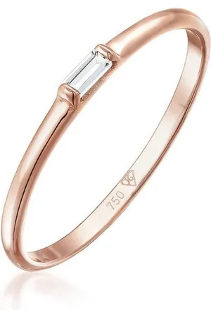 Elli Verlobungsring Verlobungsring Topas Weiß 750 Rosegold