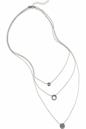 Firetti Kette mit Anhänger Layering Kette mit 3 runden Anhängern, mit Glasstein