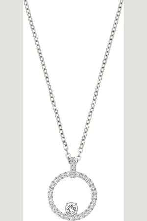 Swarovski Kette mit Anhänger CREATIVITY CIRCLE, WEISS, RHODINIERT, 5198686, mit ® Kristall
