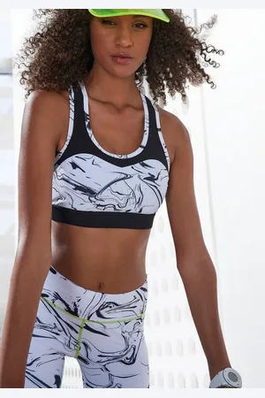Lascana Funktionsshirt Black Marble Sporttop mit Racerback und Mesh