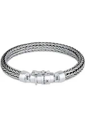 Kuzzoi Armband Herren oxidiert Kastenverschluss 925 Silber