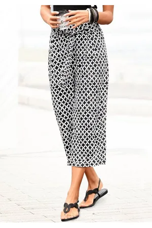 Lascana Culotte (mit Bindegürtel) mit Alloverdruck, 7/8-Hose, Jerseyhose