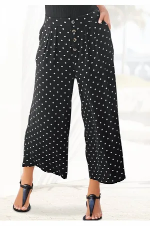 Lascana Culotte mit Punktedruck und Taschen, elatischer Bund, 7/8-Hose, Jerseyhose
