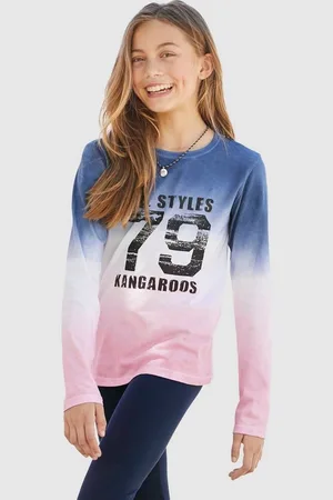 KangaROOS Langarmshirt Langarm, taillierter Schnitt, mit Print, Rundhalsausschnitt