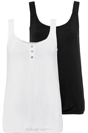 Lascana Strandtop mit geflochtenen Trägern (2er-Pack) aus weichem Viskose-Stretch