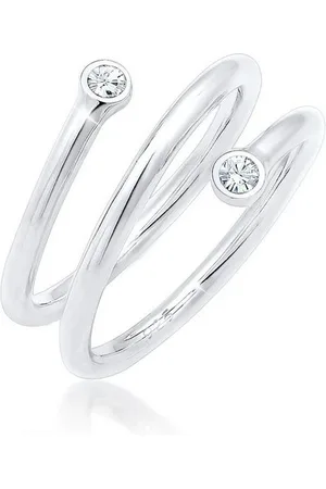 Elli Fingerring Wickelring Geo Kristalle 925 Sterling Silber