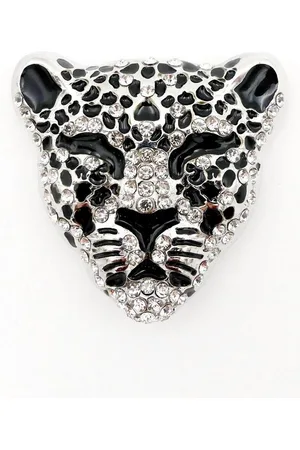 Firetti Brosche Schmuck Geschenk Ansteckschmuck Leopard, mit Strasssteinen