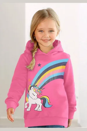 Kidsworld Langarmshirt EINHORN Regenbogen Langarm, Basic-Passform, bedruckt, aus Baumwolle