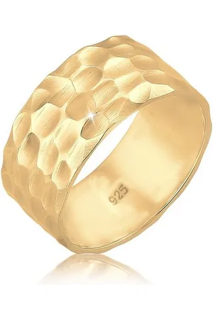 Elli Fingerring Breit Bandring Gehämmert Matt 925er Silber
