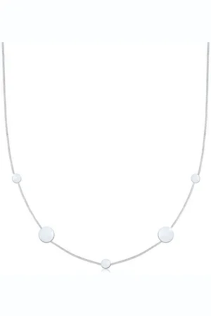 Elli Kette mit Anhänger Plättchen Matt Kreis Rund Panzerkette 925 Silber