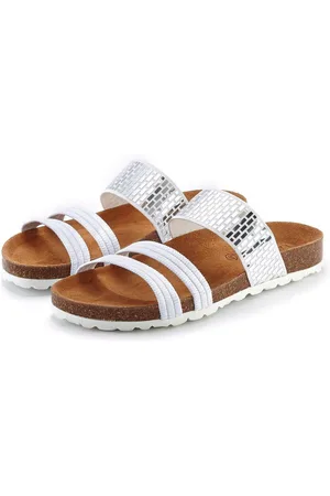 Lascana Mule, Sandale, offener Schuh, Pantolette mit Komfortkorkfußbett aus Leder und elastischen Riemchen