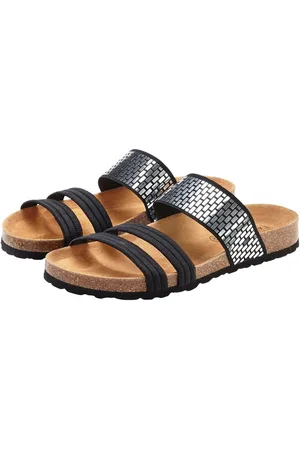 Lascana Mule, Sandale, offener Schuh, Pantolette mit Komfortkorkfußbett aus Leder und elastischen Riemchen