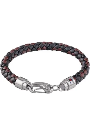 Tommy Hilfiger Armband Schmuck Edelstahl Armschmuck Lederarmband, mit Emaille