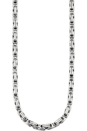 Bruno Banani Edelstahlkette Schmuck Geschenk Halskette Königskette 4-Kant-Optik Silber