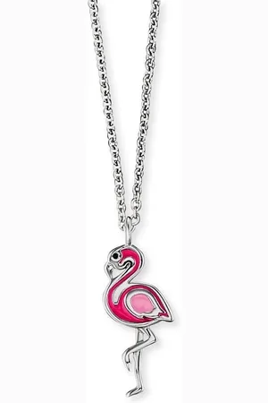 HERZENGEL Kette mit Anhänger Flamingo, HEN-FLAMINGO, mit Emaille