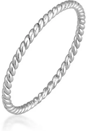 Elli Fingerring Twisted Gedreht Basic 585 Weißgold