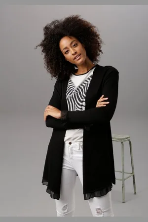 Aniston Cardigan mit Chiffon-Abschlüssen