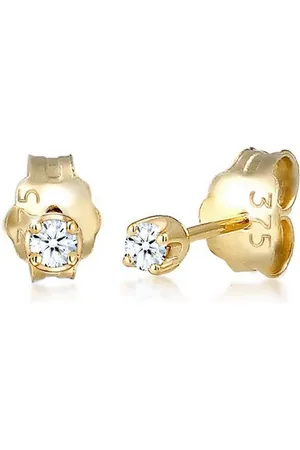 Elli DIAMONDS Paar Ohrstecker Ohrstecker Diamant Schwarz Brilliant (0.03 ct) 375 Gelbgold