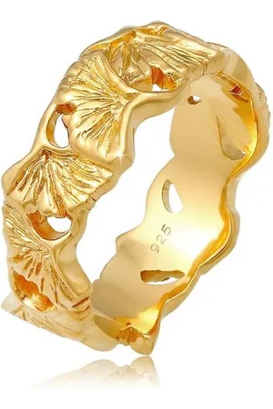 Elli Fingerring Ginkgo Blätter Trend Cool Glück 925 Silber