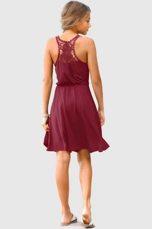 Kidsworld Jerseykleid, Viskosekleid für Mädchen kniefrei, romantisch, aus Viskose, breite Träger