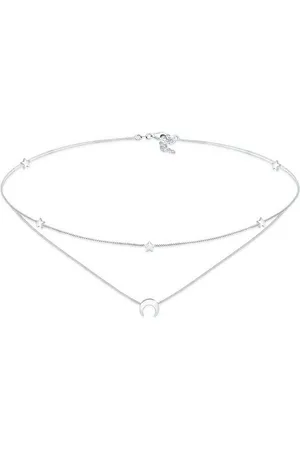 Elli Collier Choker Layer Halbmond und Sterne 925er Silber