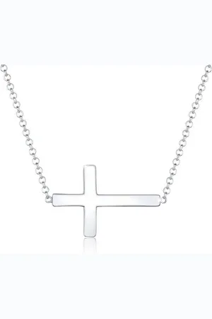Elli Kette mit Anhänger Kreuz Faith 925 Sterling Silber Kommunion