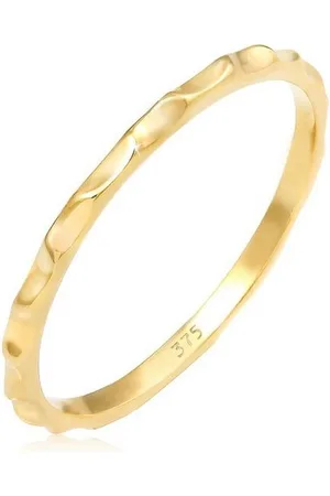 Elli Fingerring Stacking Facetten Basic 375 Gelbgold