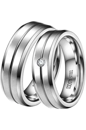 DOOSTI Trauring Schmuck Geschenk Edelstahl Trauring Ehering Partnerring LIEBE, Made in Germany - wahlweise mit oder ohne Zirkonia