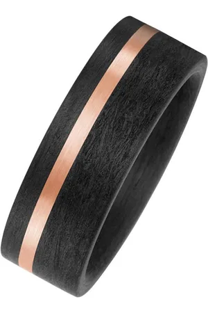 Jobo Fingerring, Carbon und 585 Roségold matt Partnerring bicolor