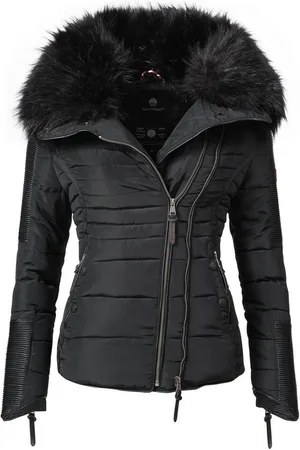 Navahoo Steppjacke Yuki2 stylische Winterjacke mit edlem Kunstfell-Kragen