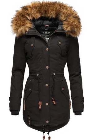 Marikoo Wintermantel La Viva Prc stylischer Winterparka mit abnehmbarem Kunstfell