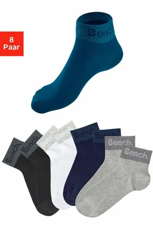 Bench Kurzsocken (Packung, 8-Paar) mit eingestricktem Schriftzug am Bündchen