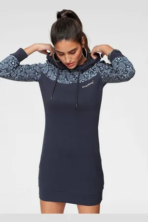 KangaROOS Sweatkleid Mini-Länge, sportlicher Stil, aus Baumwolle, langärmlig