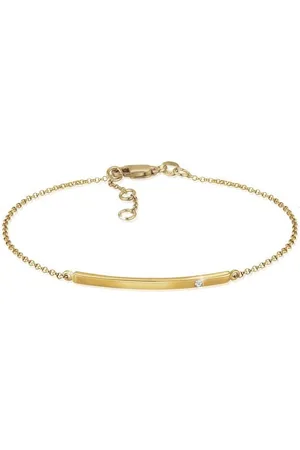 Elli DIAMONDS Armband Erbskette Geo Stab Diamant (0.015 ct)375 Gelbgold