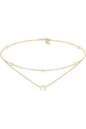 Elli Collier Choker Layer Halbmond und Sterne 925er Silber