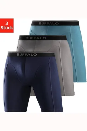 Buffalo Boxer Boxershorts für Herren (Packung, 3-St) in langer Form ideal auch für Sport und Trekking