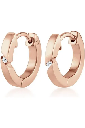 Elli DIAMONDS Paar Creolen Creolen Basic Diamant (0.04 ct) 925 Silber