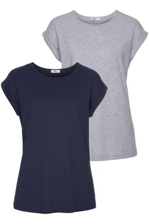 FLASHLIGHTS T-Shirt (Packung, 2-tlg., 2er-Pack) Kurzarm, figurbetont, unifarben, Rundhals, für jeden Anlass