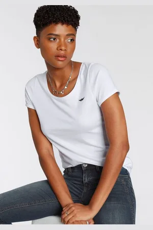 ARIZONA T-Shirt Kurzarm, figurbetont, Basic-Stil, aus Baumwollmischung