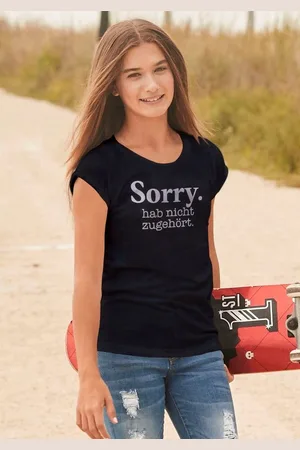 Kidsworld T-Shirt Sorry. hab nicht zugehört. Kurzarm, bedruckt, Rundhalsausschnitt, aus Baumwolle