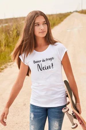 Kidsworld T-Shirt Bevor Du fragst: NEIN! Kurzarm, mit Print, Rundhalsausschnitt