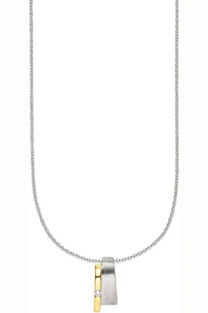 Bruno Banani Kette mit Anhänger Schmuck Geschenk Silber 925 Halsschmuck Halskette Ankerkette, mit Zirkonia (synth)