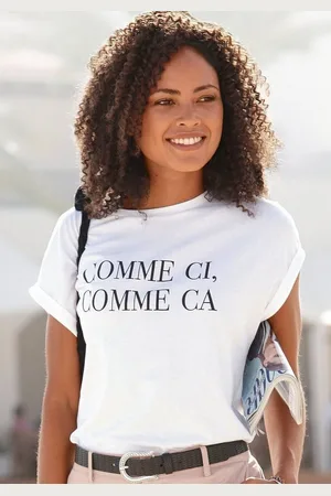Buffalo T-Shirt mit Print, Kurzarmshirt aus Baumwolle, lockere Passform