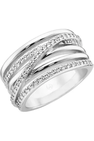 Giorgio Martello Silberring 6-reihig mit Zirkonia, Silber 925