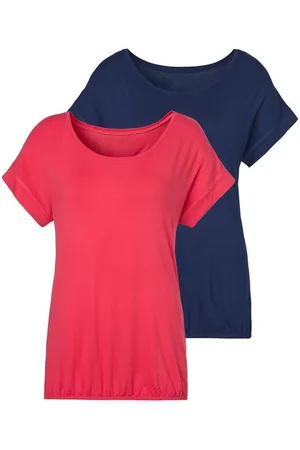 vivance collection Kurzarmshirt mit Gummizug im Bund (2er-Pack) aus weichem Viskose-Stretch