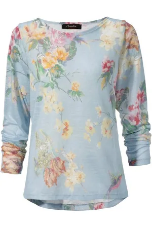 Aniston Langarmshirt mit großflächigem Blumendruck und Vögeln