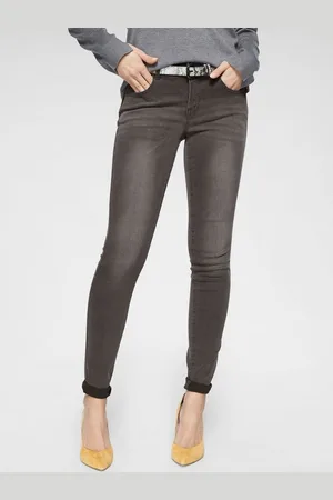 Tamaris Skinny-fit-Jeans schmale Beinform, normale Leibhöhe, 5-Pocket-Form, Used-Waschung